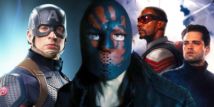 Capitán América con Falcon y The Winter Soldier & The Flag Smashers